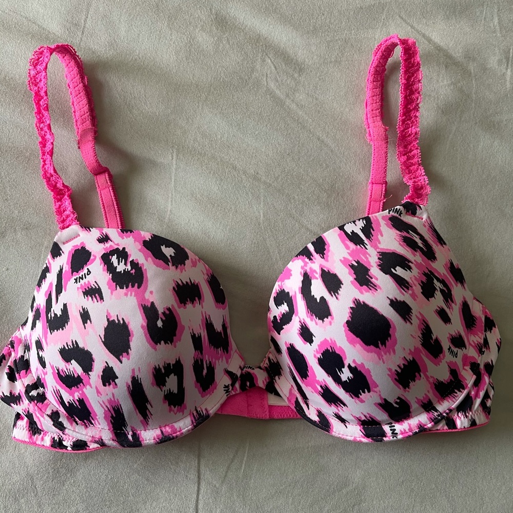 PINK leopard bra